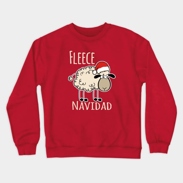 Fleece Navidad Crewneck Sweatshirt by Alema Art
